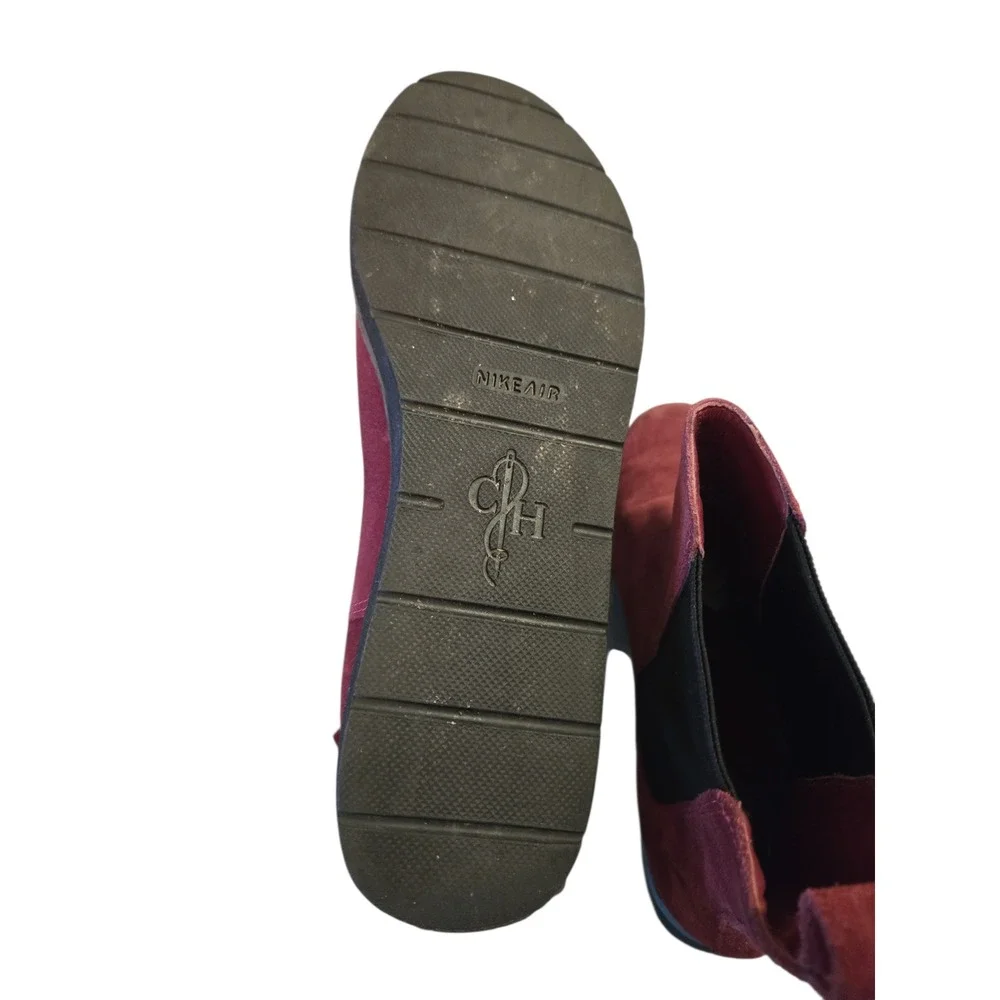 Cole‎ Haan Nike Air Waterproof Suede Chelsea Boots Burgundy